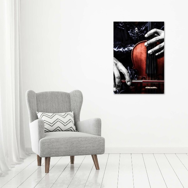 Cuadro de vidrio templado 4mm para pared vertical Violín