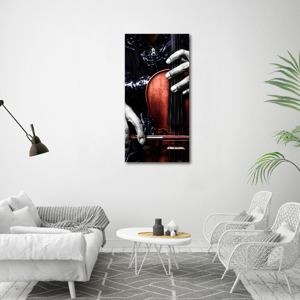Cuadro de vidrio templado 4mm para pared vertical Violín