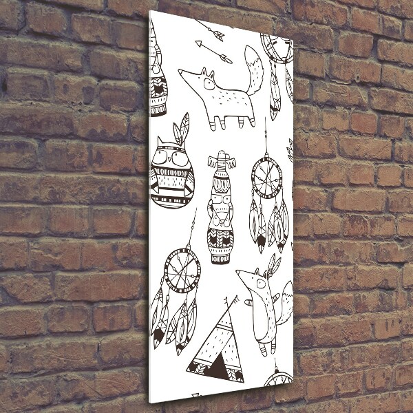 Fotocuadro de cristal elegante para hogar vertical origen indio