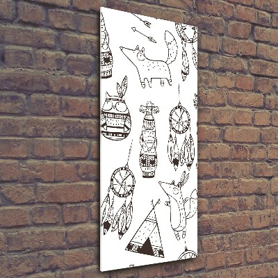 Fotocuadro de cristal elegante para hogar vertical origen indio