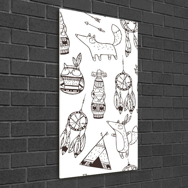 Fotocuadro de cristal elegante para hogar vertical origen indio