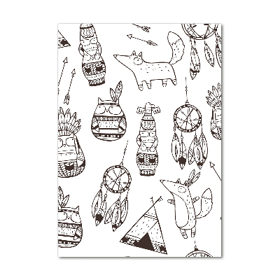 Fotocuadro de cristal elegante para hogar vertical origen indio