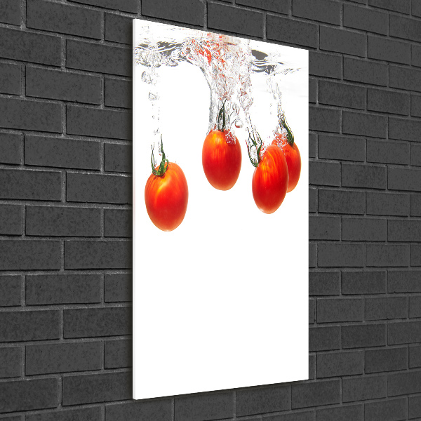 Cuadro de vidrio templado 4mm para pared vertical Tomates bajo el agua