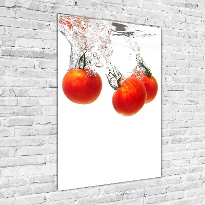 Cuadro de vidrio templado 4mm para pared vertical Tomates bajo el agua