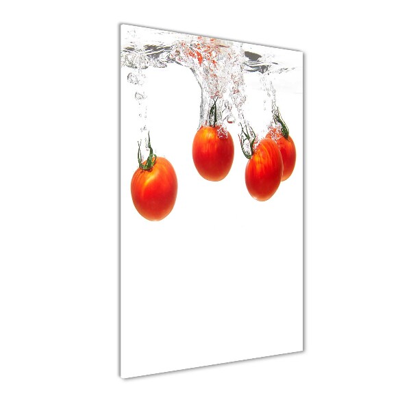Cuadro de vidrio templado 4mm para pared vertical Tomates bajo el agua