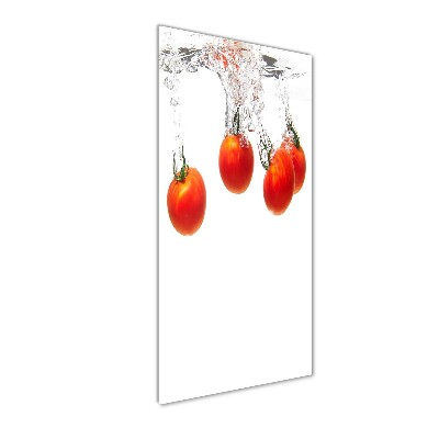 Cuadro de vidrio templado 4mm para pared vertical Tomates bajo el agua