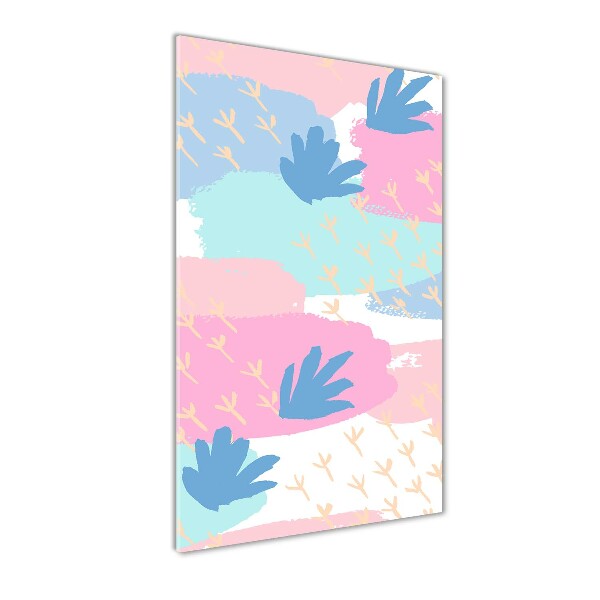 Cuadro de cristal moderno efecto brillo vertical Manchas de colores