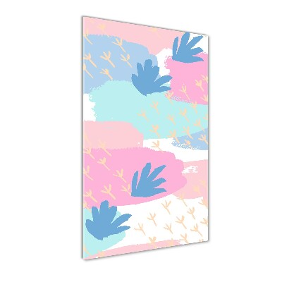 Cuadro de cristal moderno efecto brillo vertical Manchas de colores