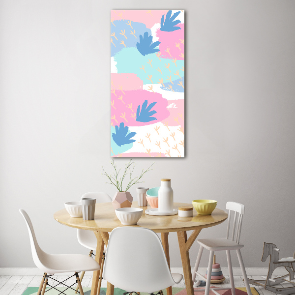 Cuadro de cristal moderno efecto brillo vertical Manchas de colores