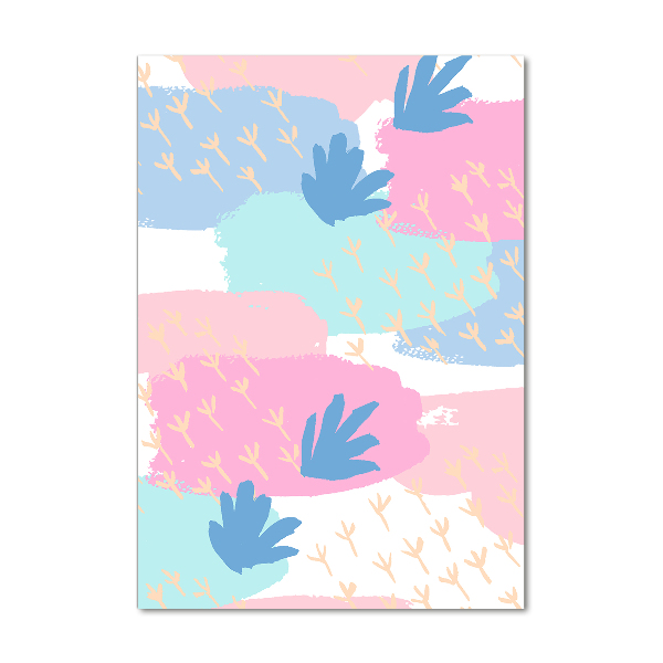 Cuadro de cristal moderno efecto brillo vertical Manchas de colores