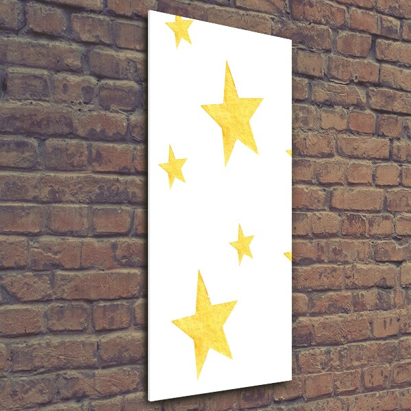 Cuadro de vidrio templado 4mm para pared vertical Estrellas amarillas