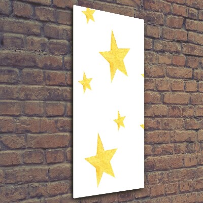 Cuadro de vidrio templado 4mm para pared vertical Estrellas amarillas