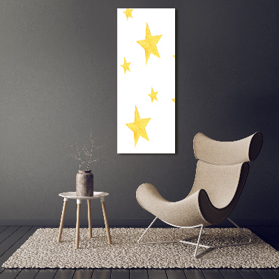 Cuadro de vidrio templado 4mm para pared vertical Estrellas amarillas