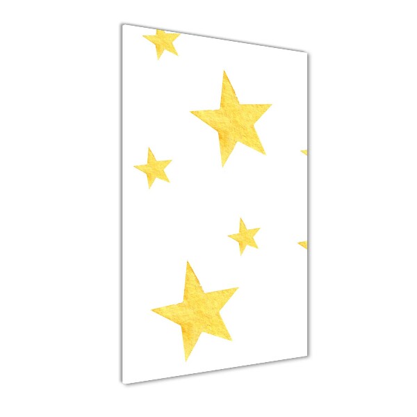 Cuadro de vidrio templado 4mm para pared vertical Estrellas amarillas