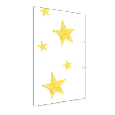 Cuadro de vidrio templado 4mm para pared vertical Estrellas amarillas