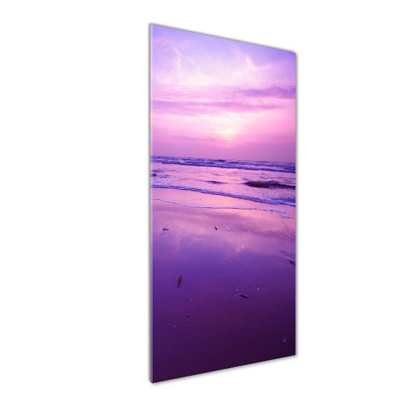 Cuadro de vidrio templado 4mm para pared vertical Mar al atardecer