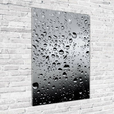 Cuadro decorativo en cristal con canto pulido vertical Gotas de agua