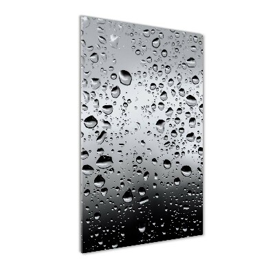 Cuadro decorativo en cristal con canto pulido vertical Gotas de agua
