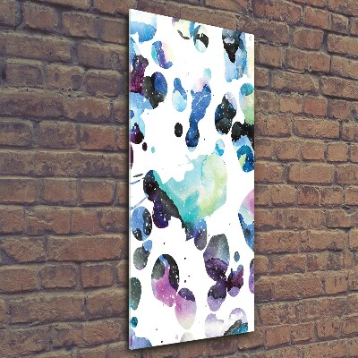 Fotocuadro de cristal elegante para hogar vertical Galaxia colorida