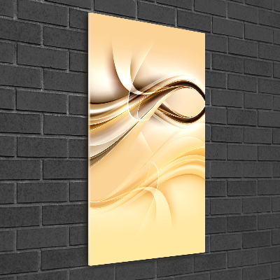 Cuadro de cristal moderno efecto brillo vertical Onda abstracta