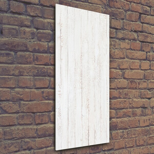 Cuadro decorativo en cristal con canto pulido vertical Fondo de madera