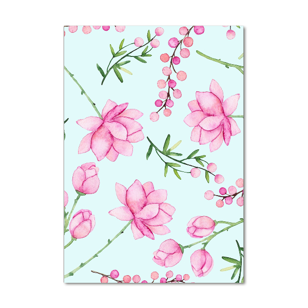 Cuadro de vidrio templado 4mm para pared vertical Flores y bayas