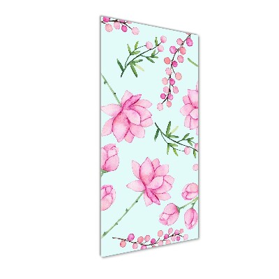 Cuadro de vidrio templado 4mm para pared vertical Flores y bayas