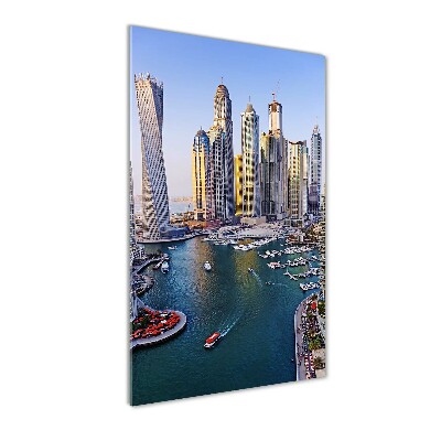 Cuadro decorativo en cristal con canto pulido vertical Dubai Creek