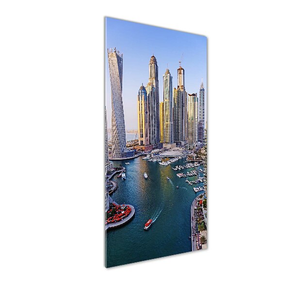 Cuadro decorativo en cristal con canto pulido vertical Dubai Creek