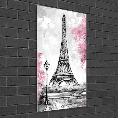 Cuadro de vidrio templado 4mm para pared vertical Torre Eiffel de París