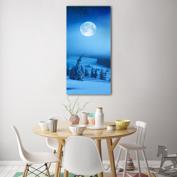 Fotocuadro de cristal elegante para hogar vertical Luna llena