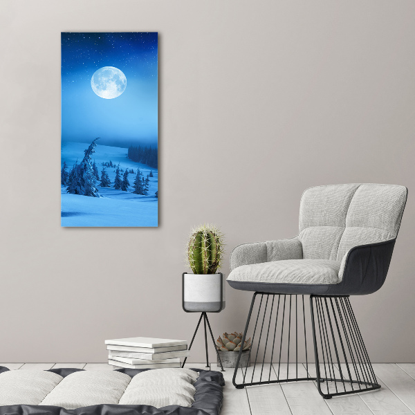 Fotocuadro de cristal elegante para hogar vertical Luna llena