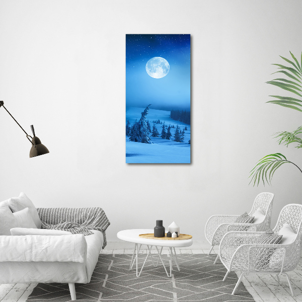 Fotocuadro de cristal elegante para hogar vertical Luna llena