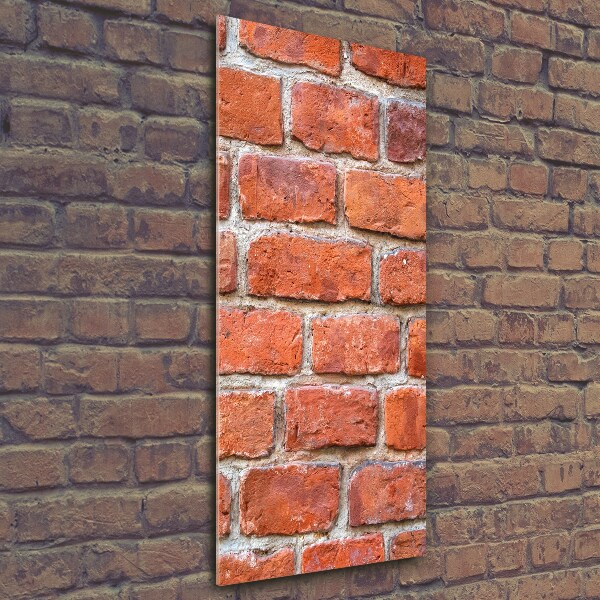 Cuadro decorativo en cristal con canto pulido vertical pared de ladrillos