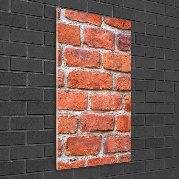 Cuadro decorativo en cristal con canto pulido vertical pared de ladrillos