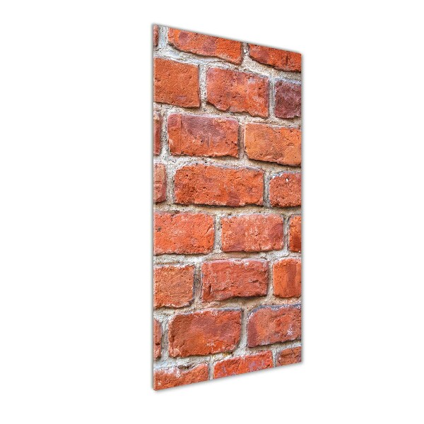 Cuadro decorativo en cristal con canto pulido vertical pared de ladrillos