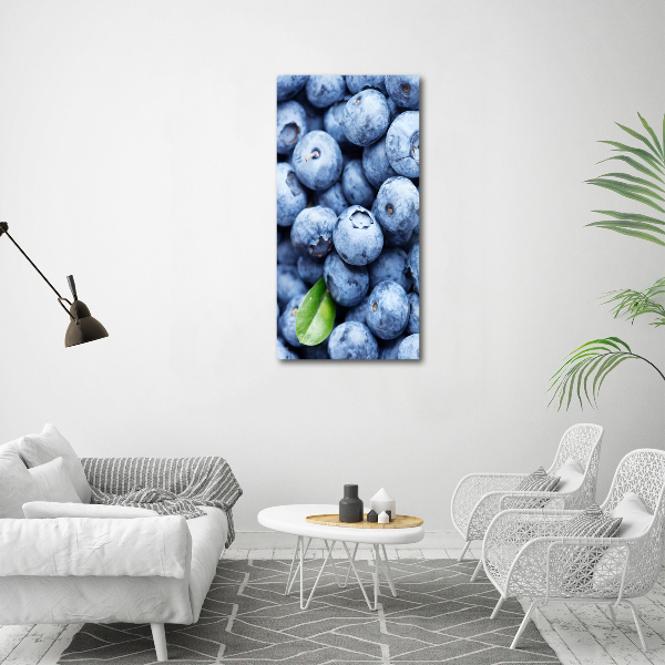 Cuadro de cristal moderno efecto brillo vertical Bayas