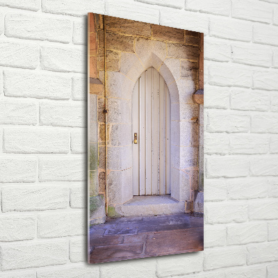 Cuadro de cristal moderno efecto brillo vertical Puerta a los sueños