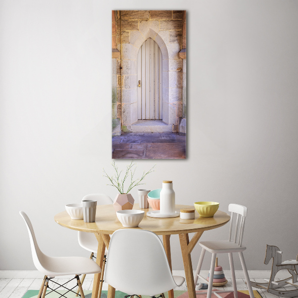 Cuadro de cristal moderno efecto brillo vertical Puerta a los sueños