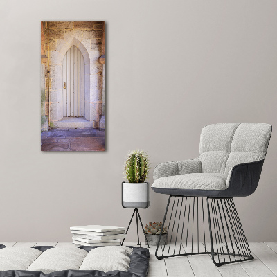 Cuadro de cristal moderno efecto brillo vertical Puerta a los sueños