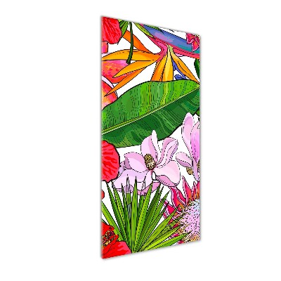Cuadro de cristal moderno efecto brillo vertical Patrón hawaiano