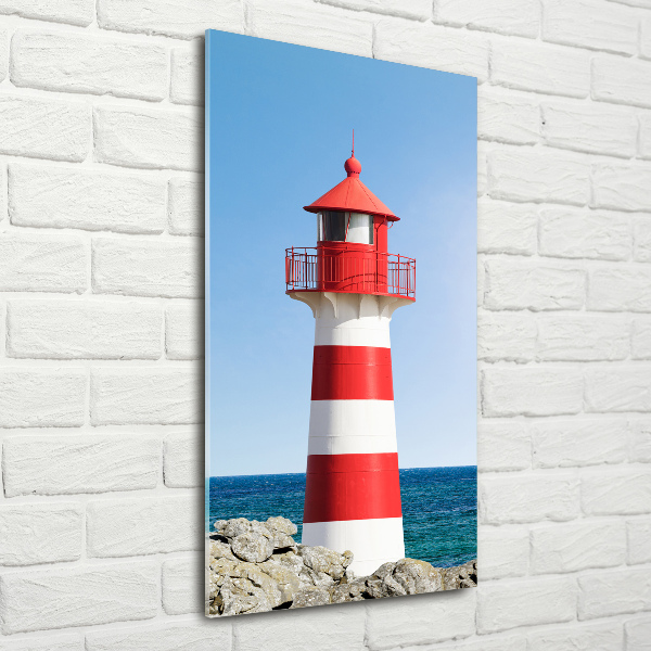 Cuadro decorativo en cristal con canto pulido vertical Faro