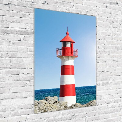 Cuadro decorativo en cristal con canto pulido vertical Faro