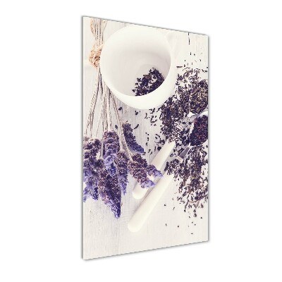 Cuadro de vidrio templado 4mm para pared vertical Infusión de lavanda