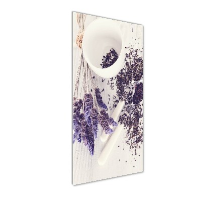 Cuadro de vidrio templado 4mm para pared vertical Infusión de lavanda