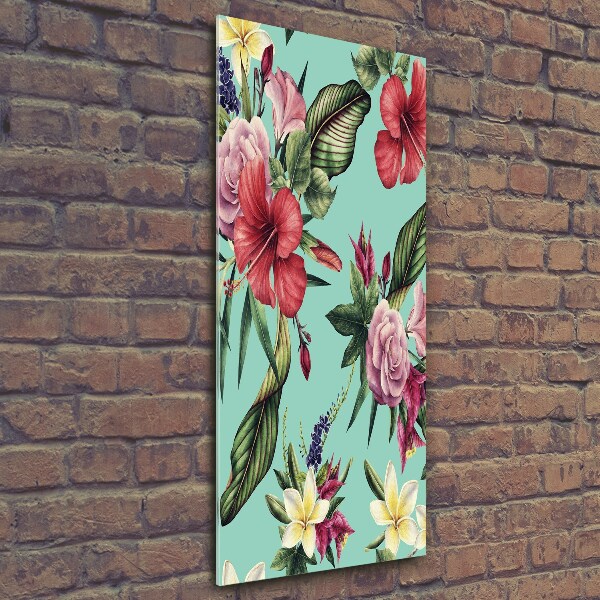 Cuadro de vidrio templado 4mm para pared vertical Patrón hawaiano