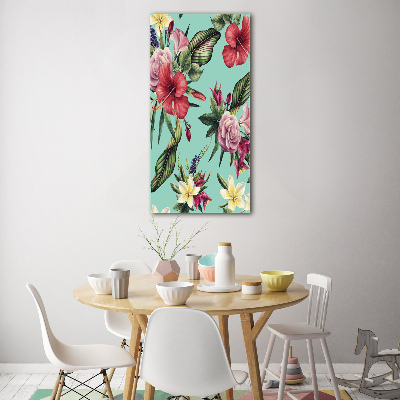 Cuadro de vidrio templado 4mm para pared vertical Patrón hawaiano