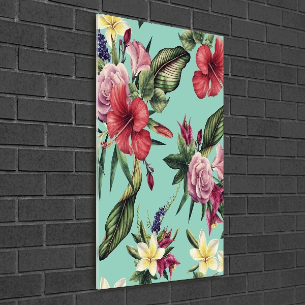 Cuadro de vidrio templado 4mm para pared vertical Patrón hawaiano