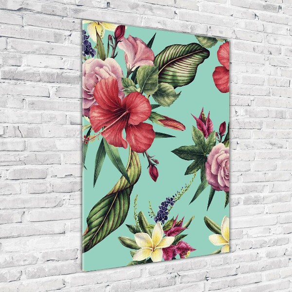 Cuadro de vidrio templado 4mm para pared vertical Patrón hawaiano