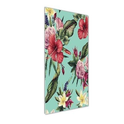 Cuadro de vidrio templado 4mm para pared vertical Patrón hawaiano